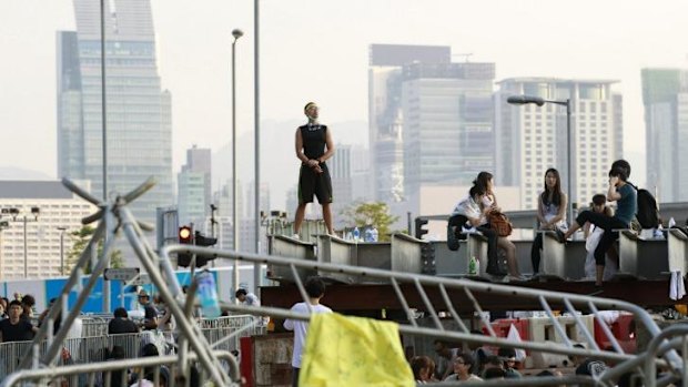 Student protesters gather in Hong Kong.