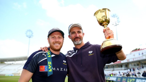 Yorkshire captain Andrew Gale and prospective England coach, Jason Gillespie.