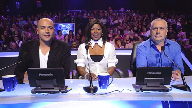 Found dead ... Jay Dee Springbett, left, pictured with fellow Australian Idol judges Marcia Hines and Ian Dickson.