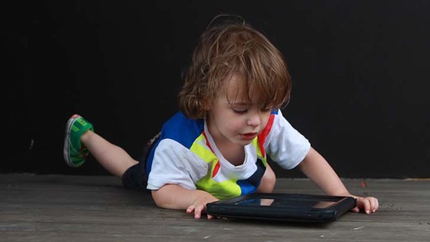 Digital native &#8230; toddler Marshall's mother Karla Courtney pays for her son's apps in the hope this will protect him from advertisers who can influence young users.