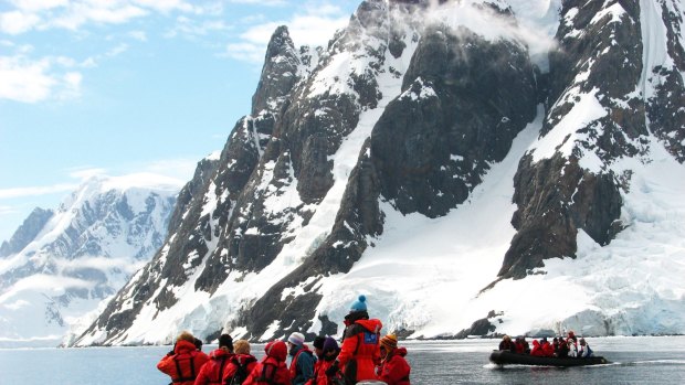 A Zodiac excursion in Antarctica with Active Travel.