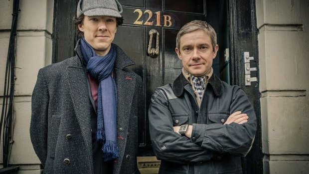Never tear us apart: Benedict Cumberbatch and Martin Freeman in <i>Sherlock</i>.