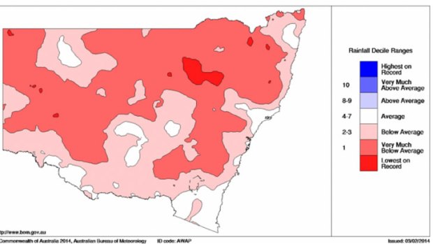 Much of NSW has been very dry over the past six months. Sources: BoM
