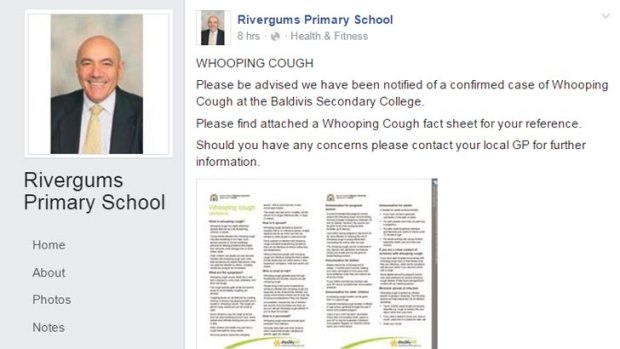 The alert from Rivergums Primary School on Thursday.