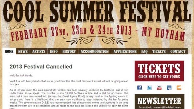 A screen grab from the Cool Summer Festival website.