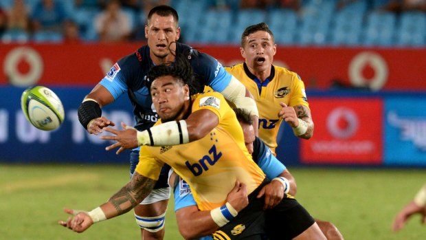 MELLOW YELLOW: Ma'a Nonu made two trademark offloads in his return for the Hurricanes against the Bulls in Pretoria. 