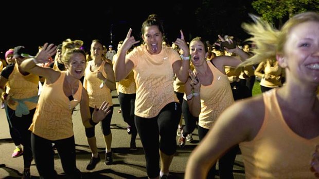 Running late: 6000 women jogged through Centennial Park for She Runs the Night.