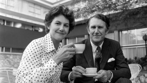Post-coup cuppa: Fraser shares some tea with his wife, Tammy, in Canberra on November 12, 1975 - the day after the dismissal of the Whitlam government.
