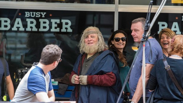 Sir Anthony Hopkins was near-unrecognisable in his Odin costume.