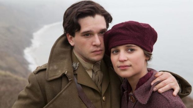Love in wartime: Kir Harington and Alicia Vikander in <i>Testament of Youth</i>.
