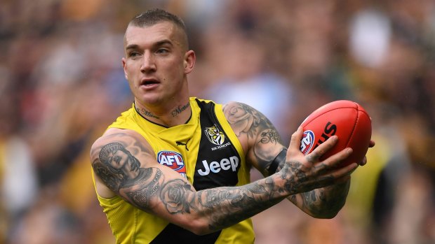 Dustin Martin and his Tigers' glorious moment in 2017.
