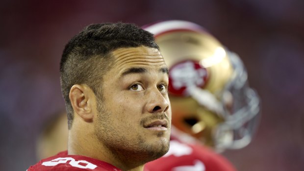 Plane sailing: Jarryd Hayne has captivated American NFL fans in his first two trial matches for the 49ers.