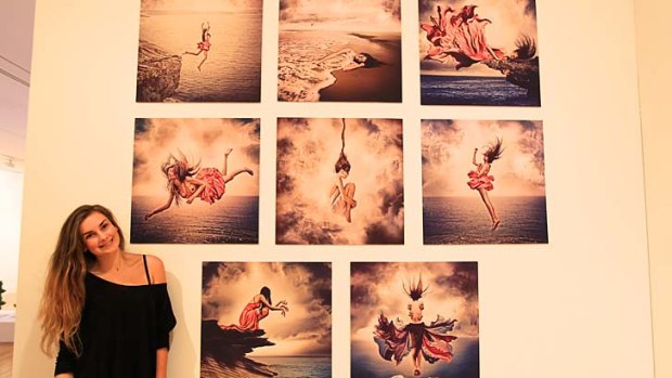 "I like to blur the boundary between art and photography" ... Natasha Capstick with her work at the Art Gallery of NSW.