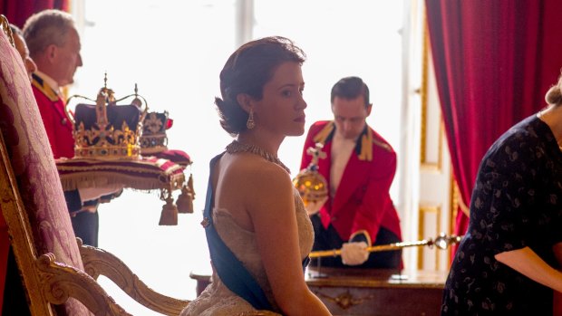 Royal watch: Claire Foy as Queen Elizabeth II in <i>The Crown</i>.
