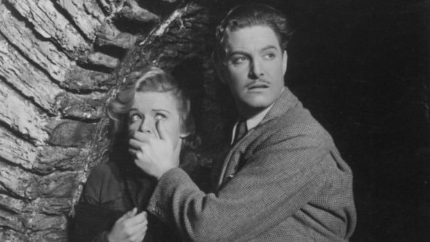 Early dash: Madeleine Carroll and Robert Donat in Alfred Hitchcock's <i>The 39 Steps</i>.
