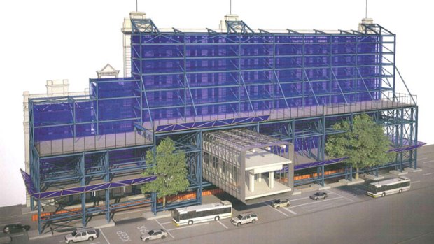 An artists impression of the Myer scaffolding set for Lonsdale street
