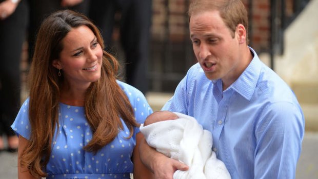 Prince William and Catherine, Duchess of Cambridge, show their newborn son to the world's media.
