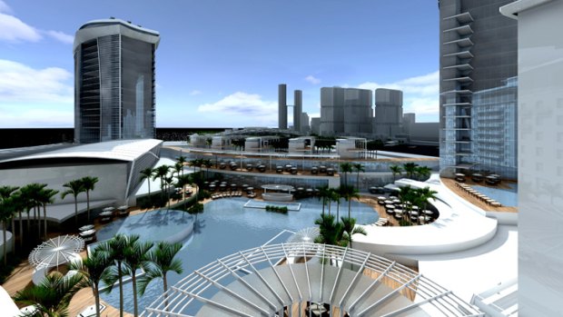 The proposal for the redeveloped Star includes a 4,500 square metre “aquatic park”.