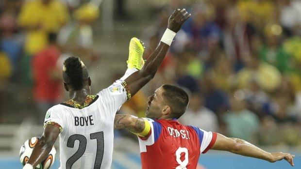 The match that sparked a PR nightmare: the US beat Ghana 2-1 at their group G clash.