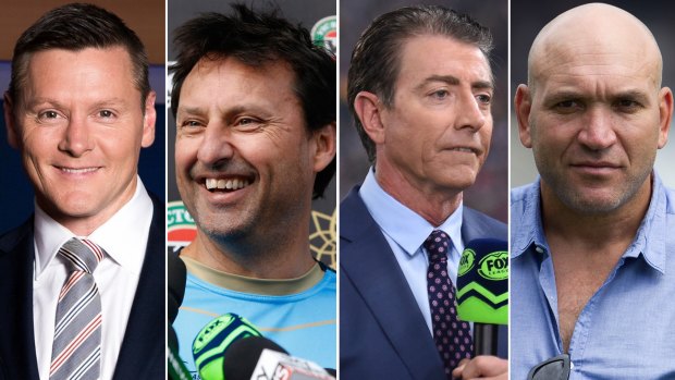 Names mentioned as possible replacements for Slater include (from left) Matt Burke, Laurie Daley, Greg Alexander and Gorden Tallis.