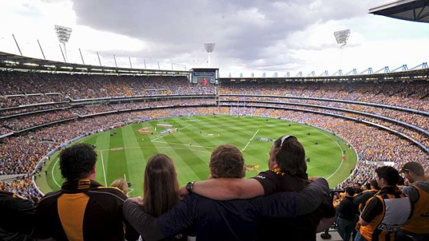 The national anthem at the 2013 AFL Grand Final at the MCG.