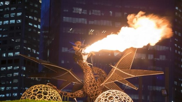 'The Crucible', a fire-breathing dragon, will appear at Birrarung during White Night.