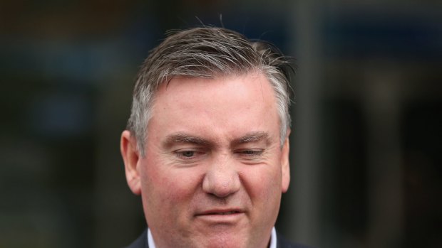 McGuire speaks to the media during the Adam Goodes affair. 'Was it racial vilification?' he said. 'Yes it was.' 