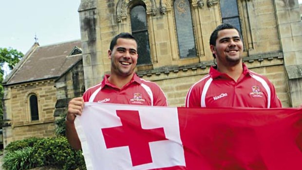 Flying the flag ... the Fifita brothers in Parramatta.