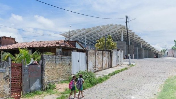 Herzog & de Meuron-designed stadium the Areno do Morro sport and cultural centre in the notorious Mae Luiza favela in the Brazilian city of Natal.