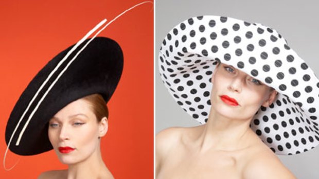 Some of Philip Treacy's striking hat designs.