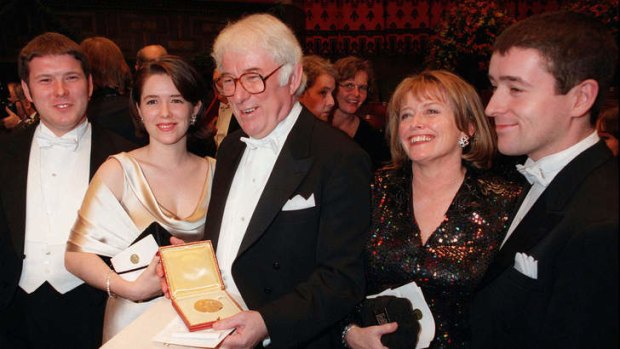 Seamus Heaney after winning the Nobel literature prize in 1995.