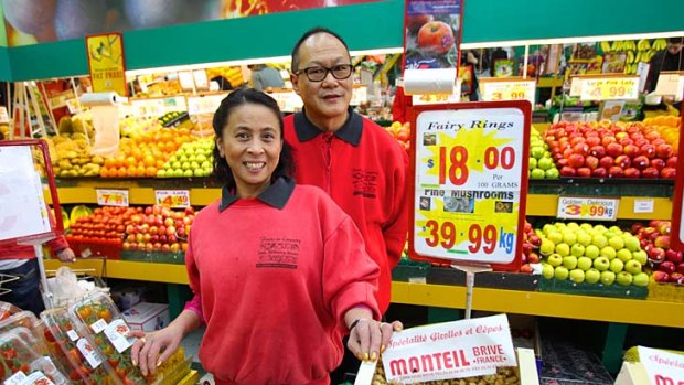 Rhonda Wong and husband Ron at South Melbourne Market.