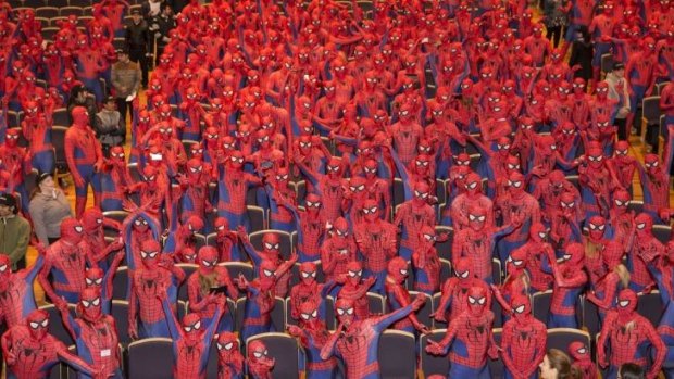 Start counting: the Spider-Man world record attempt at City Recital Hall.