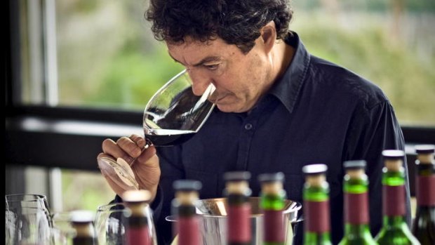 Penfolds' chief winemaker Peter Gago samples a drop or two.