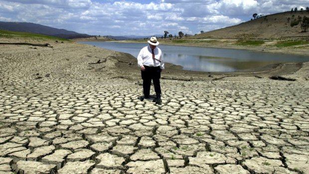 The ACT Government believes the Murray Darling Basin plan will secure the territory's water future, and avoid scenes like this at Googong Dam in 2002.