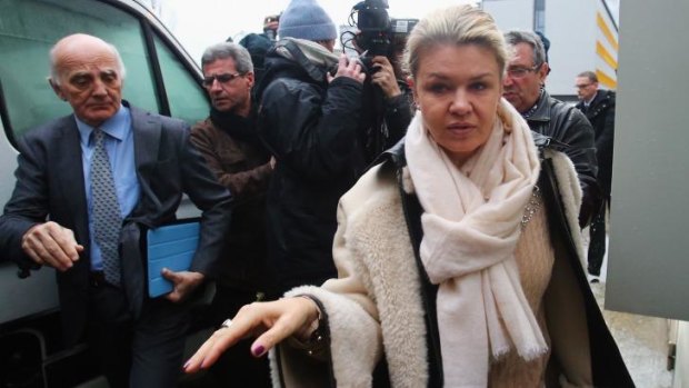 Corinna Schumacher arrives at the Grenoble University Hospital Centre where her husband former German Formula One driver Michael Schumacher is being treated for a severe head injury.