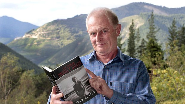 It took almost tow decades to clear his name. David Slater with his book about the mysterious killing. Photo: Derek Flynn
