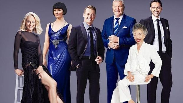Nominees for the 2016 TV Week Gold Logie: (from left) Carrie Bickmore, Essie Davis, Grant Denyer, Scott Cam, Lee Lin Chin and Waleed Aly.