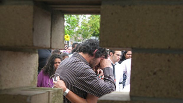 Johnathan Thurston at his uncle Richard Saunders' funeral in 2008.