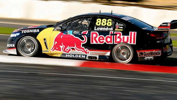 Fastest: Craig Lowndes wins race one in the fourth round of the V8 Supercars Championship Series at Barbagallo Raceway, Perth, on Saturday.