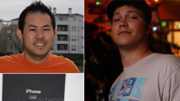 Clockwise from left: Gizmodo editor Jason Chen, Apple engineer Gray Powell, and the infamous iPhone prototype.