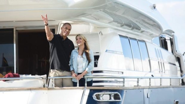 'I, hand on heart, love you': Sam tells Blake how she feels on the super yacht. 