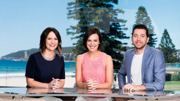 The original line-up of Wake Up, (from left) Natasha Exelby,  Natarsha Belling and James Mathison. Exelby left after just 16 days. 