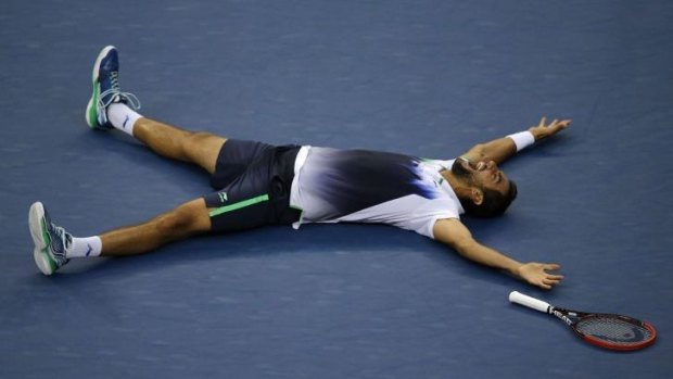 X marks the sport ... Marin Cilic after winning the US Open.