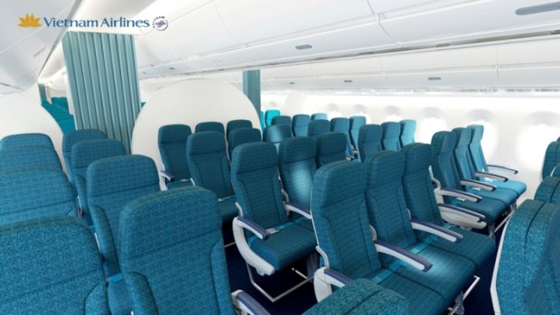 Vietnam Airlines is one of the many carriers that has a blue colour scheme for its seats.
