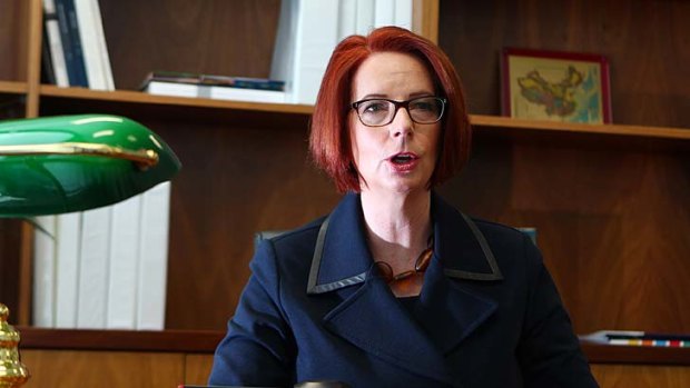 Targeting the female vote: Prime Minister Julia Gillard.
