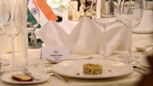 No show: The place set for Gautam Adani who failed to attend lunch with Prime Minister Tony Abbott in Mumbai on Thursday.