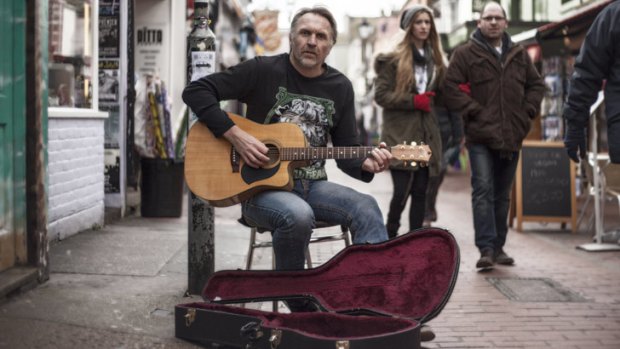 The former Olympian says he has been forced to busk on the streets of London after reports of his business dealings made it impossible for him to find work.