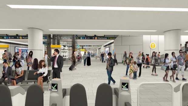 The new pedestrian link at Central Station will be 19 metres wide.