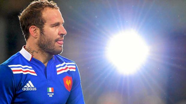 The pain of defeat ... France's fly-half Frederic Michalak after fulltime.